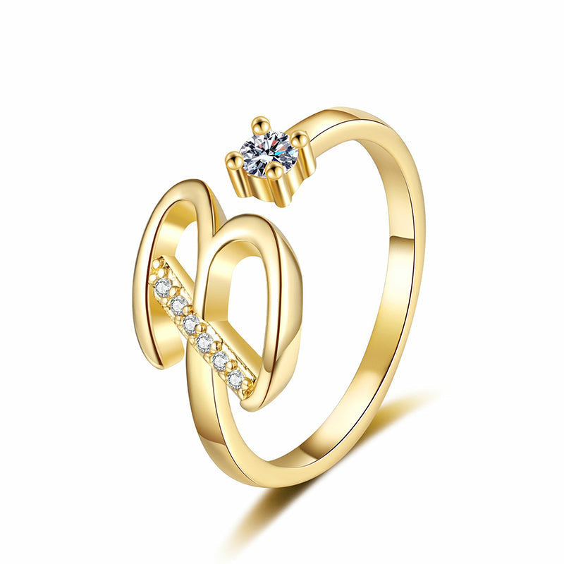 ⏳Limited-time 48% off⏰Adjustable Sparkle Initial Ring for Women💍