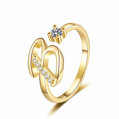 ⏳Limited-time 48% off⏰Adjustable Sparkle Initial Ring for Women💍