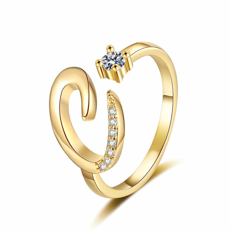 ⏳Limited-time 48% off⏰Adjustable Sparkle Initial Ring for Women💍