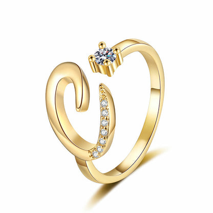 ⏳Limited-time 48% off⏰Adjustable Sparkle Initial Ring for Women💍