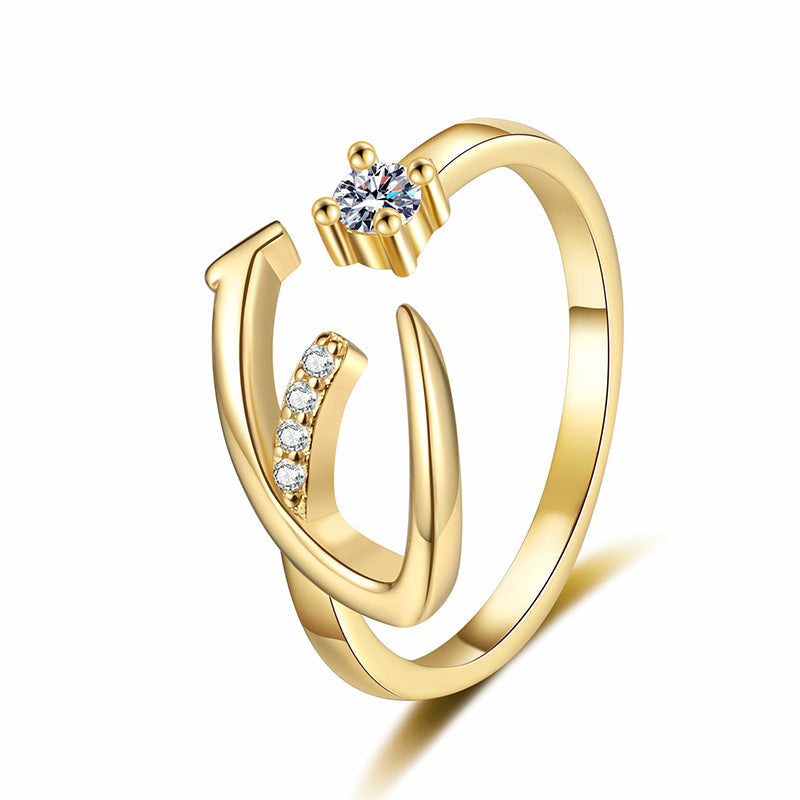 ⏳Limited-time 48% off⏰Adjustable Sparkle Initial Ring for Women💍