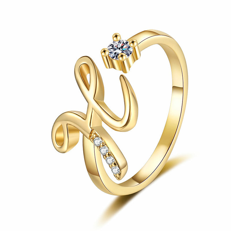 ⏳Limited-time 48% off⏰Adjustable Sparkle Initial Ring for Women💍