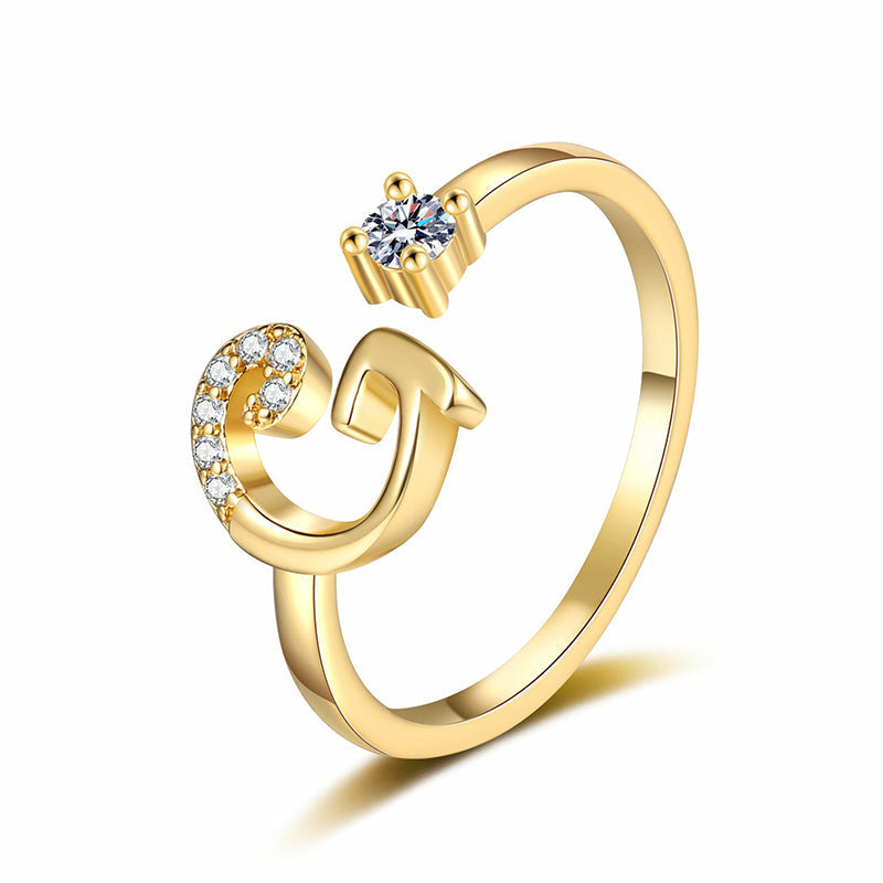 ⏳Limited-time 48% off⏰Adjustable Sparkle Initial Ring for Women💍