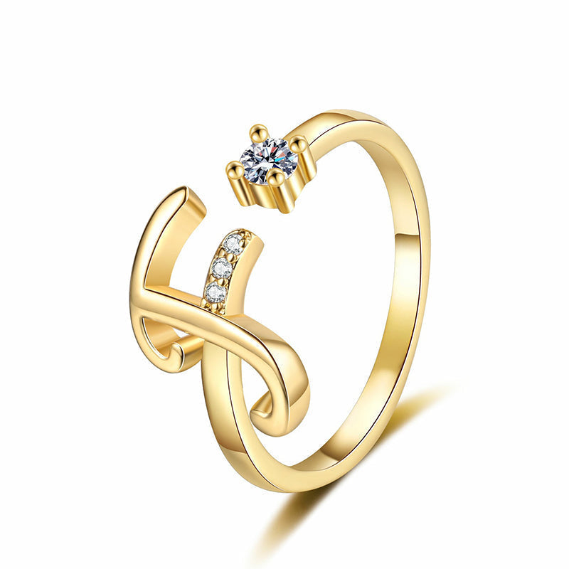 ⏳Limited-time 48% off⏰Adjustable Sparkle Initial Ring for Women💍
