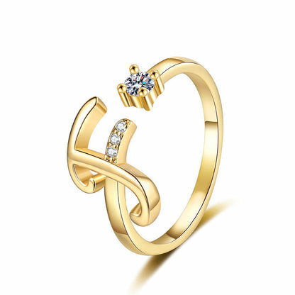 ⏳Limited-time 48% off⏰Adjustable Sparkle Initial Ring for Women💍