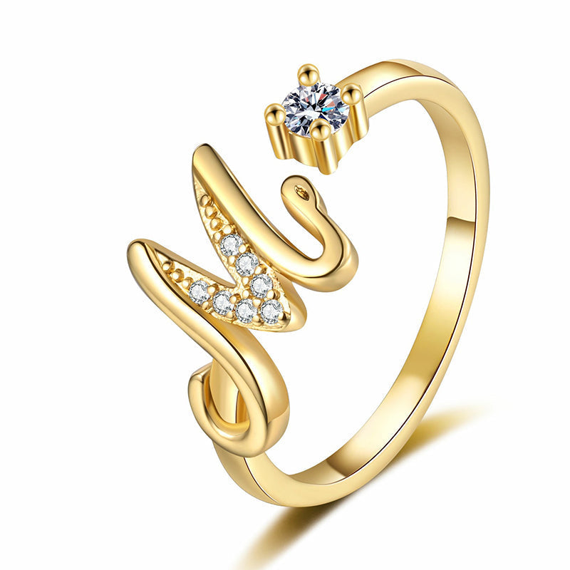 ⏳Limited-time 48% off⏰Adjustable Sparkle Initial Ring for Women💍