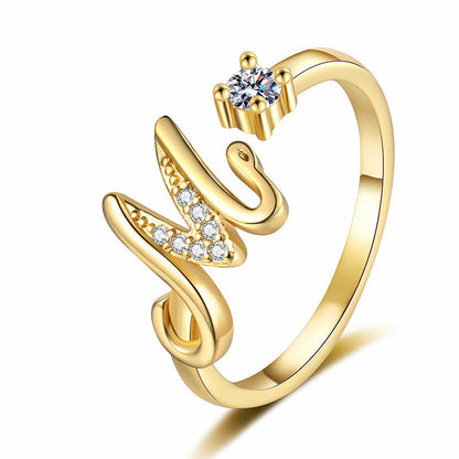 ⏳Limited-time 48% off⏰Adjustable Sparkle Initial Ring for Women💍