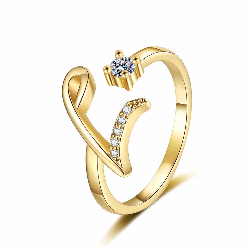 ⏳Limited-time 48% off⏰Adjustable Sparkle Initial Ring for Women💍