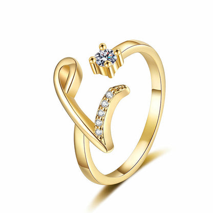 ⏳Limited-time 48% off⏰Adjustable Sparkle Initial Ring for Women💍