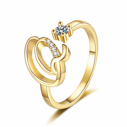 ⏳Limited-time 48% off⏰Adjustable Sparkle Initial Ring for Women💍