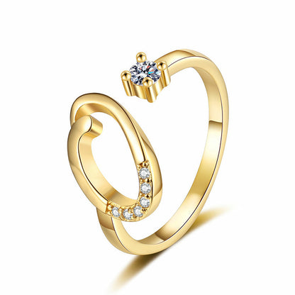 ⏳Limited-time 48% off⏰Adjustable Sparkle Initial Ring for Women💍