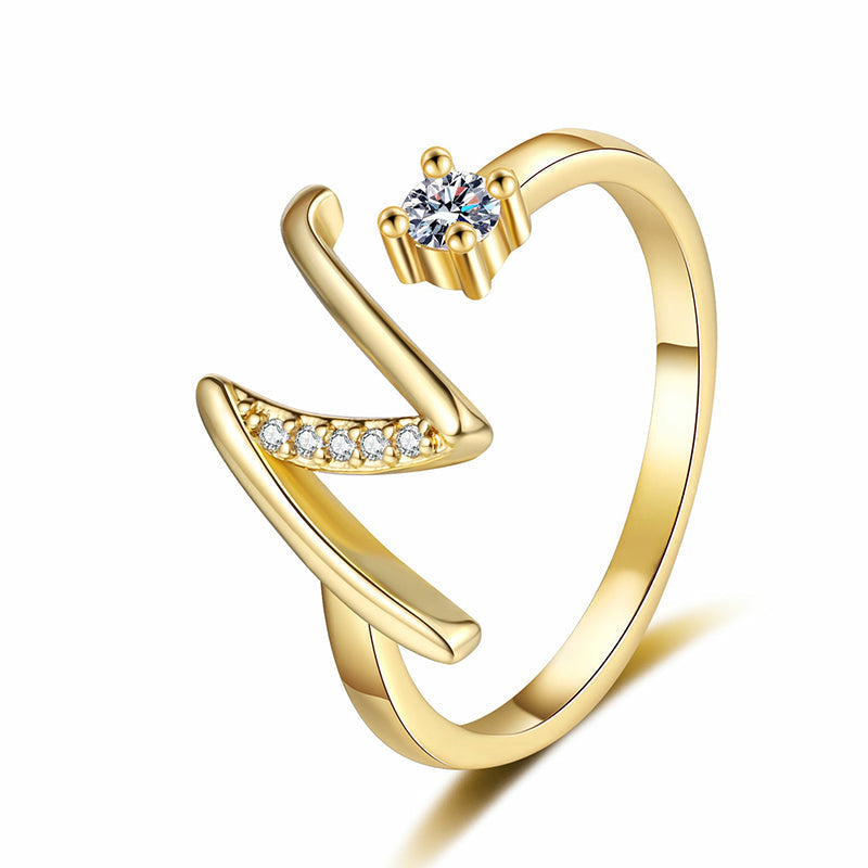 ⏳Limited-time 48% off⏰Adjustable Sparkle Initial Ring for Women💍