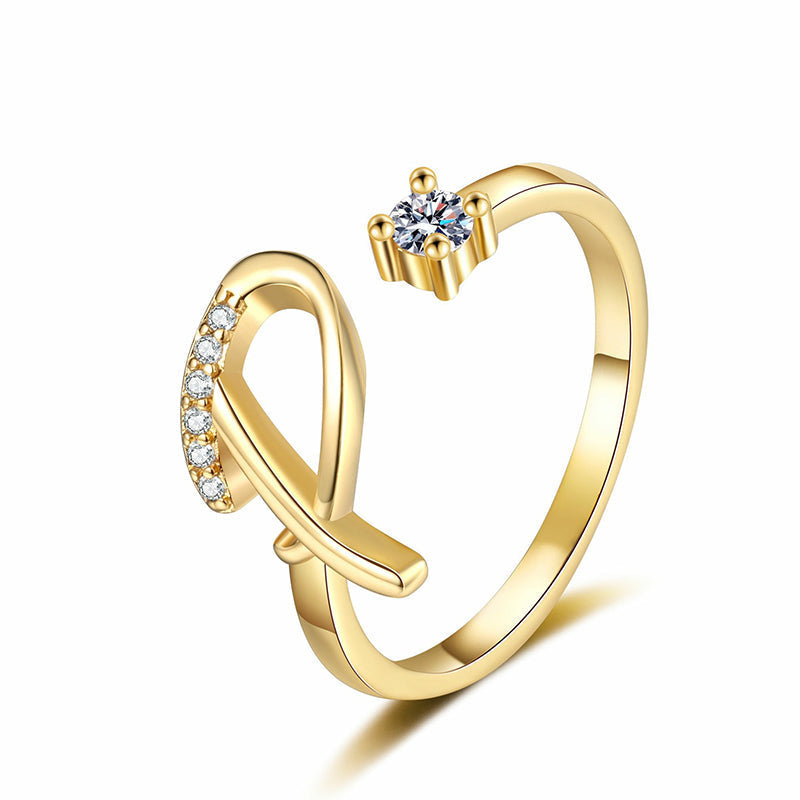 ⏳Limited-time 48% off⏰Adjustable Sparkle Initial Ring for Women💍