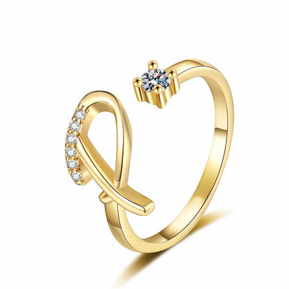 ⏳Limited-time 48% off⏰Adjustable Sparkle Initial Ring for Women💍