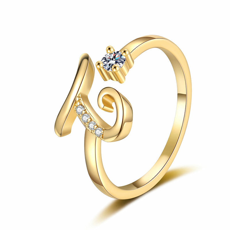 ⏳Limited-time 48% off⏰Adjustable Sparkle Initial Ring for Women💍