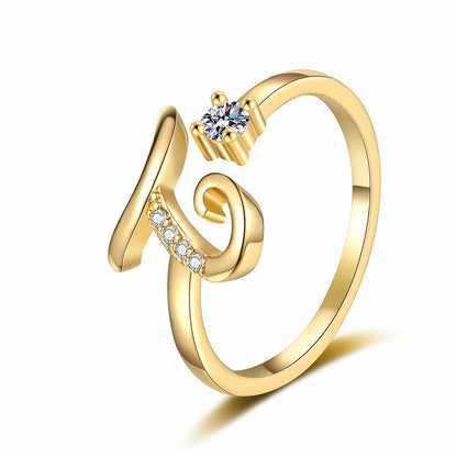 ⏳Limited-time 48% off⏰Adjustable Sparkle Initial Ring for Women💍