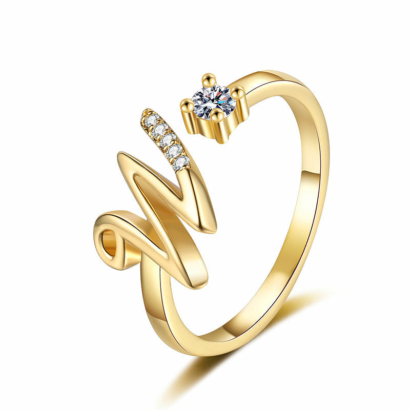 ⏳Limited-time 48% off⏰Adjustable Sparkle Initial Ring for Women💍