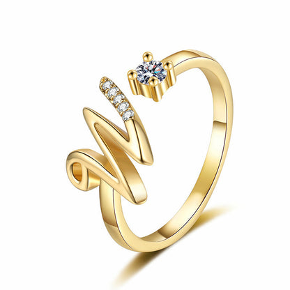 ⏳Limited-time 48% off⏰Adjustable Sparkle Initial Ring for Women💍