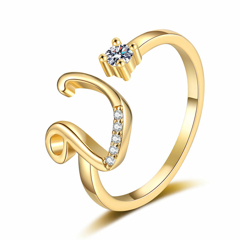 ⏳Limited-time 48% off⏰Adjustable Sparkle Initial Ring for Women💍