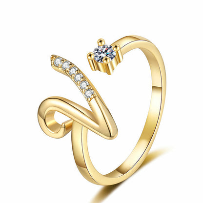 ⏳Limited-time 48% off⏰Adjustable Sparkle Initial Ring for Women💍