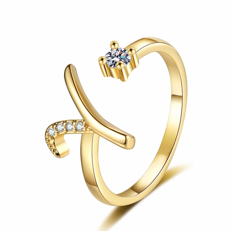 ⏳Limited-time 48% off⏰Adjustable Sparkle Initial Ring for Women💍