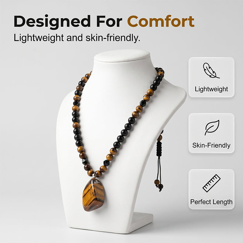 🔥49% OFF NOW🦁Men's Natural Tiger's‑Eye Beaded Necklace‑Stylish Energy Healing Stone Jewelry for Daily & Gift‑Giving
