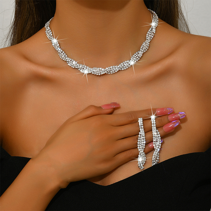 💎 48% OFF NOW! ✨ Sparkling Rhinestone Claw Chain Necklace & Earrings Set – Elegant design, brilliant shine & lightweight – Perfect for parties, weddings & daily glamour 🌟