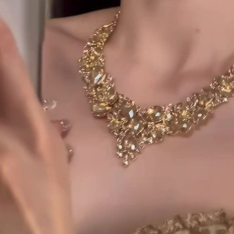 📢📢49% OFF !! ⏰Elegant Yellow Sparkling Rhinestone Jewelry