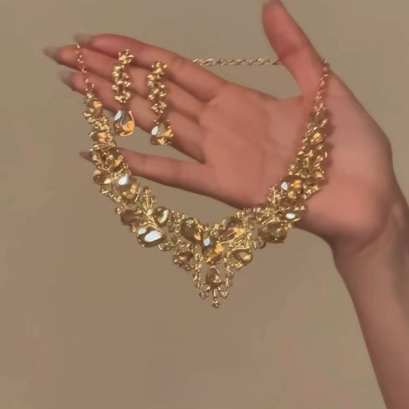 📢📢49% OFF !! ⏰Elegant Yellow Sparkling Rhinestone Jewelry