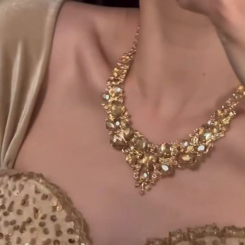 📢📢49% OFF !! ⏰Elegant Yellow Sparkling Rhinestone Jewelry