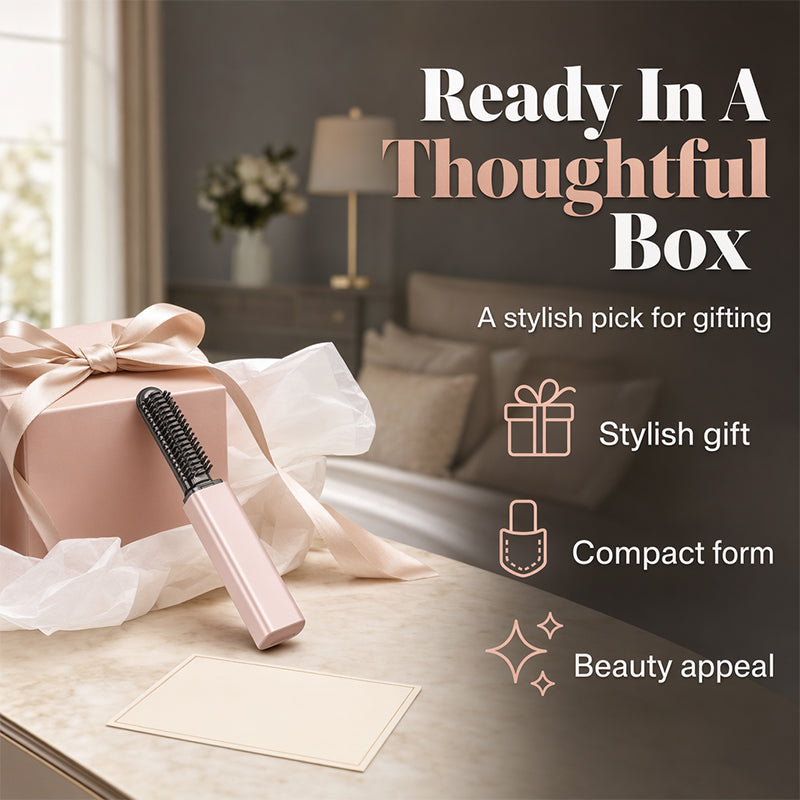✨Portable Wireless Mini Hair Styler with Comb – More Volume & A Naturally Full Look