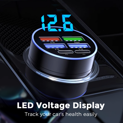 📢📢49% OFF !! ⏰6-In-1 Car Fast Phone Charger with Voltage Display