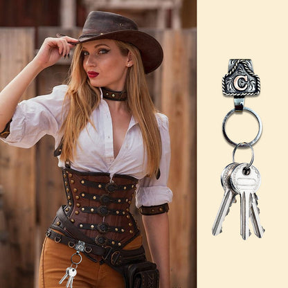 Western A–Z Initial Keychain